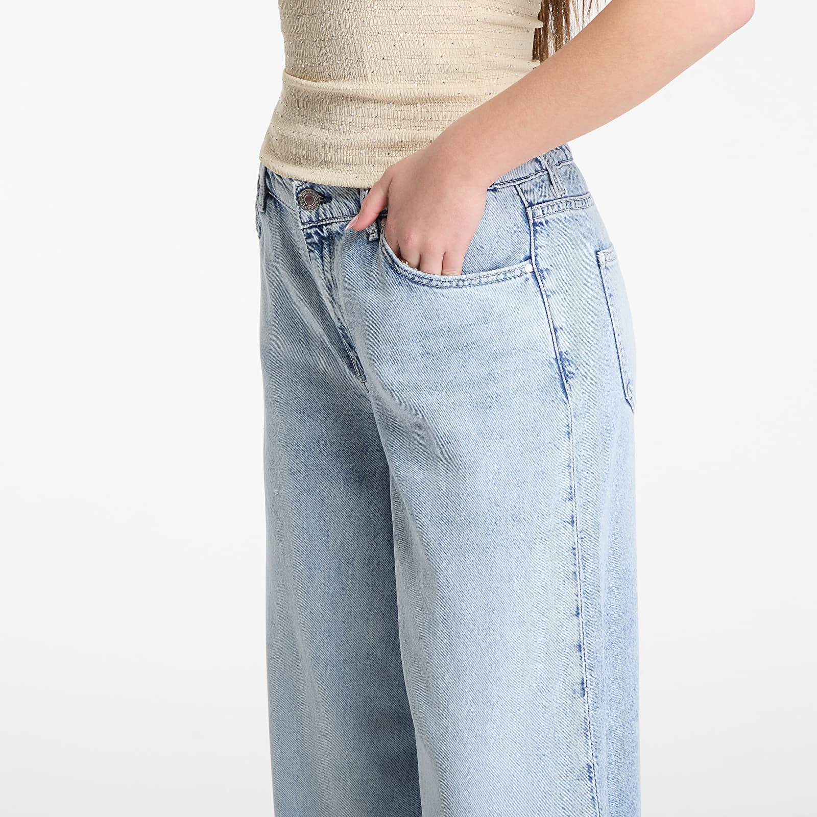 Džínsy GUESS Wide Loose Jeans Dubai Reef