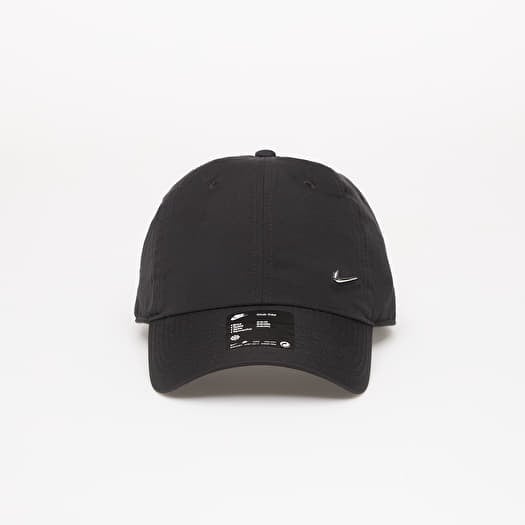 Mütze Nike Dri-FIT Club Unstructured Metal Swoosh Cap Black/ Metallic Silver