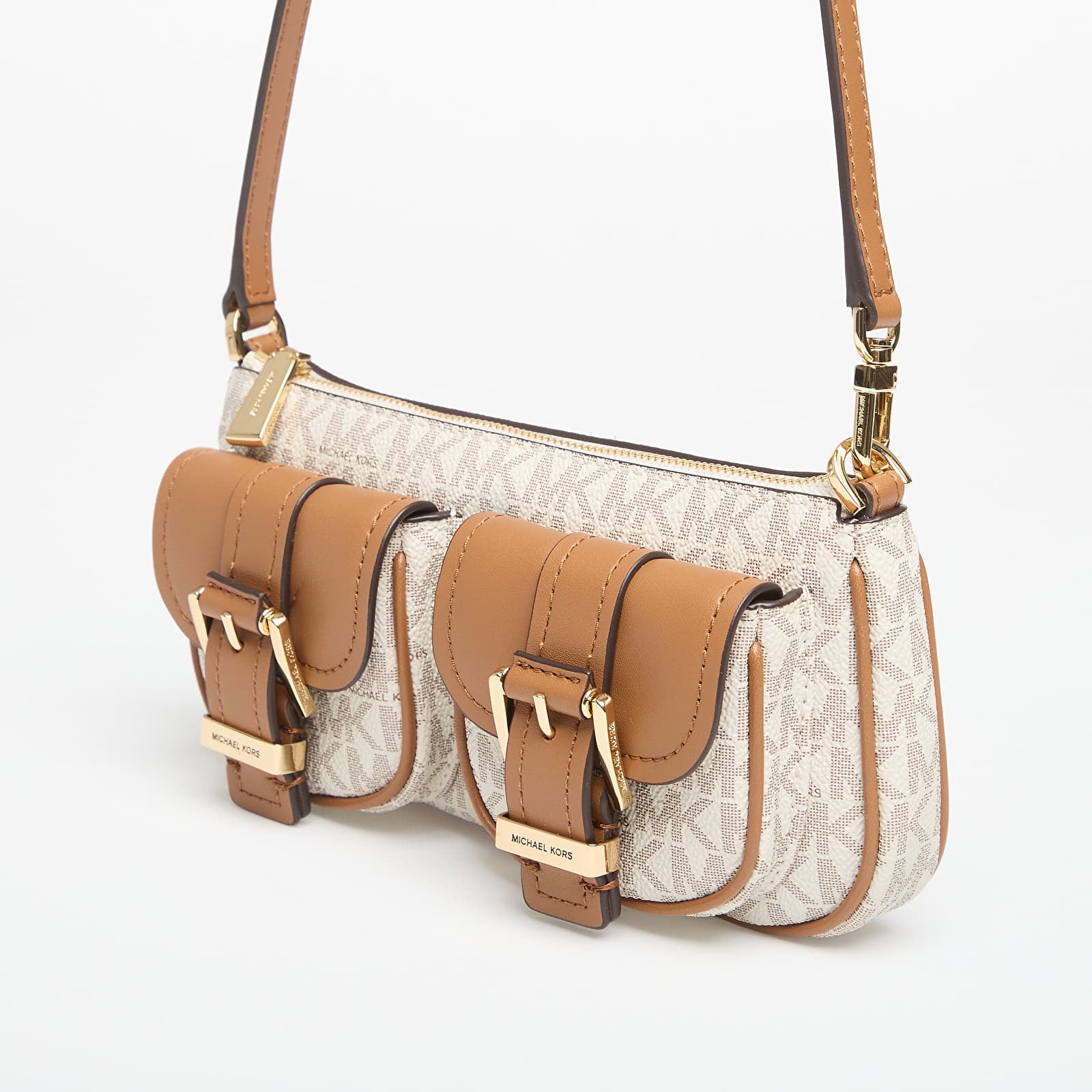 Kabelky Michael Kors Sm Conv Pouchette Vanilla/ Acorn