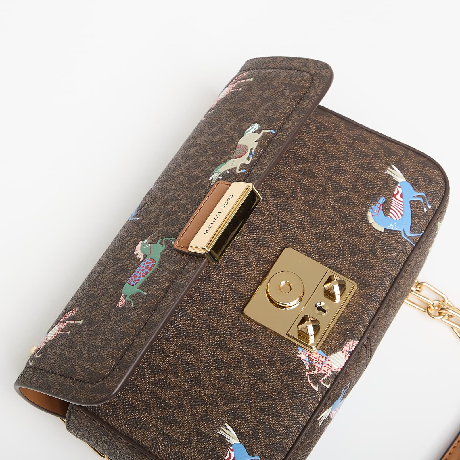 Kabelky Michael Kors Sm Conv Chain Shldr Brown/ Acorn