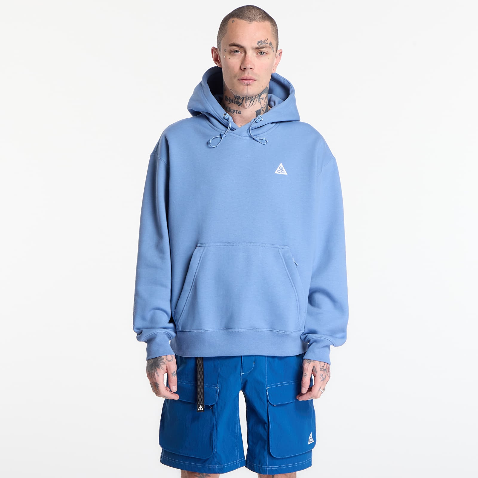 Men's sweatshirts Nike ACG "Tuff Fleece" Pullover Hoodie Work Blue/ Sea Glass/ Summit White