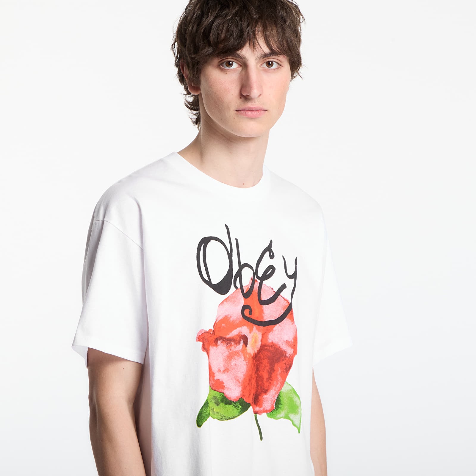 Men's T-shirts OBEY Watercolor Poppy White
