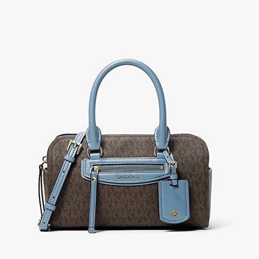 Michael Kors Jet Set Travel Extra-Small Signature Logo Duffel Crossbody Bag Chambray