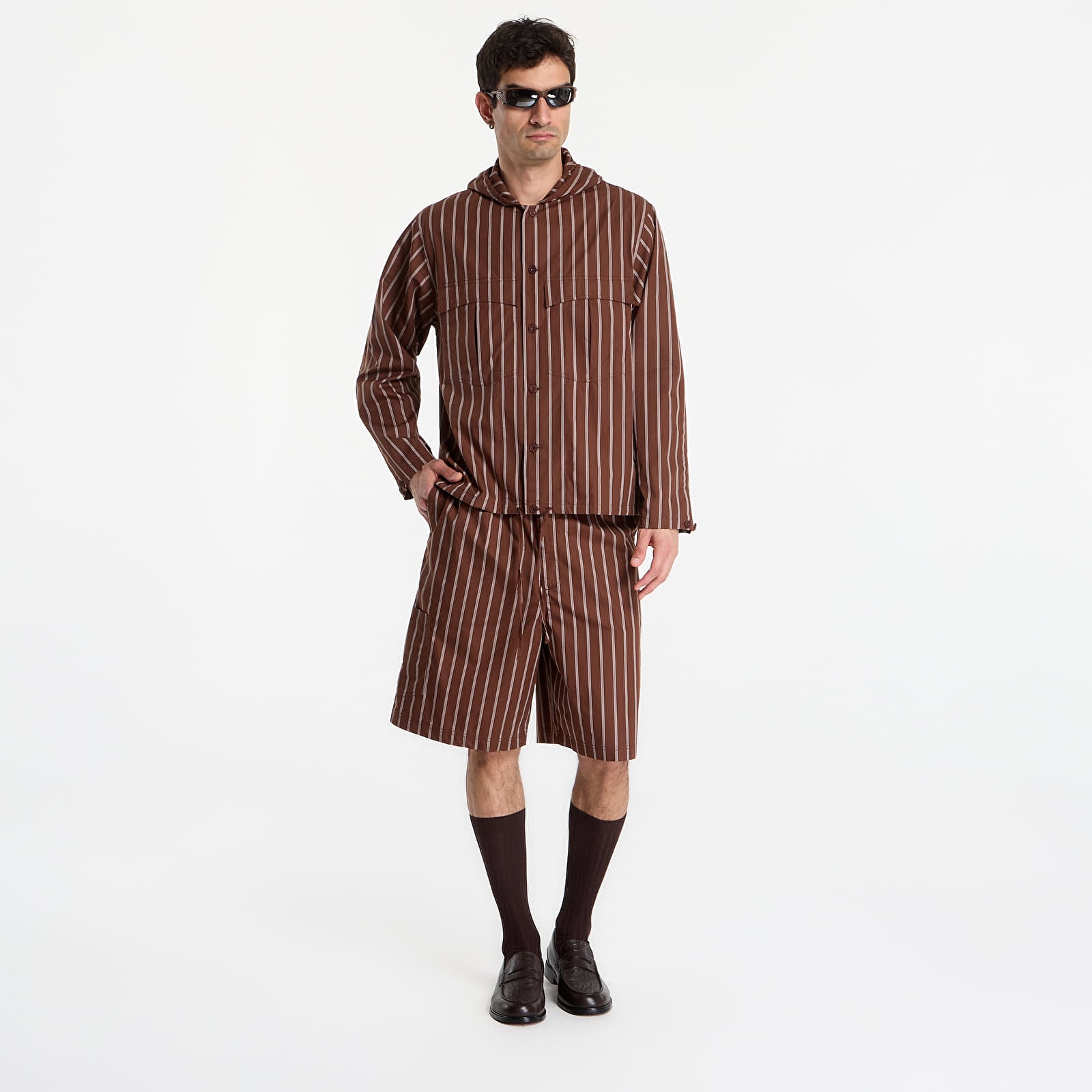 Shorts Études Studio Comfort Shorts Striped Dark Brown