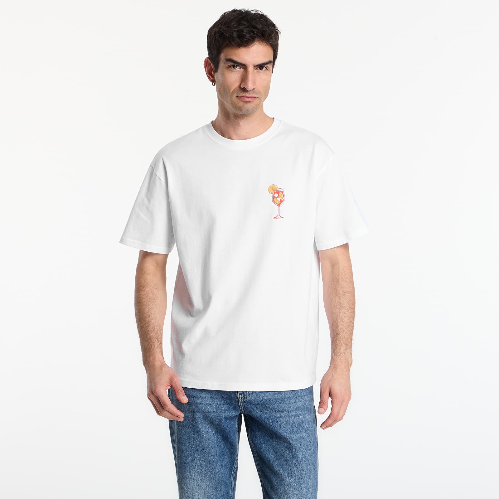 Marškinėliai Urbanc Classics Orange Sip Oversize Tee White