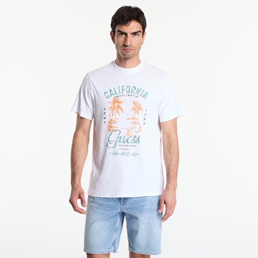 Marškinėliai GUESS Cn Ss Summer Slub Tee Pure White