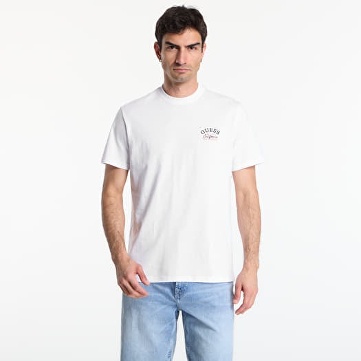 Marškinėliai GUESS Cn Ss Lemon Circle Tee Pure White