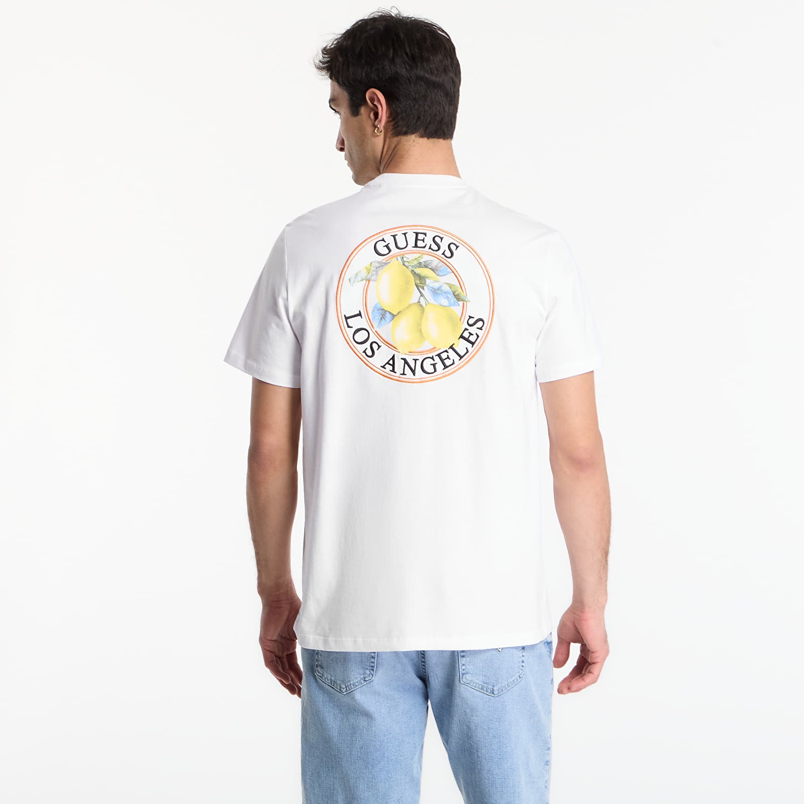 Tričká GUESS Cn Ss Lemon Circle Tee Pure White