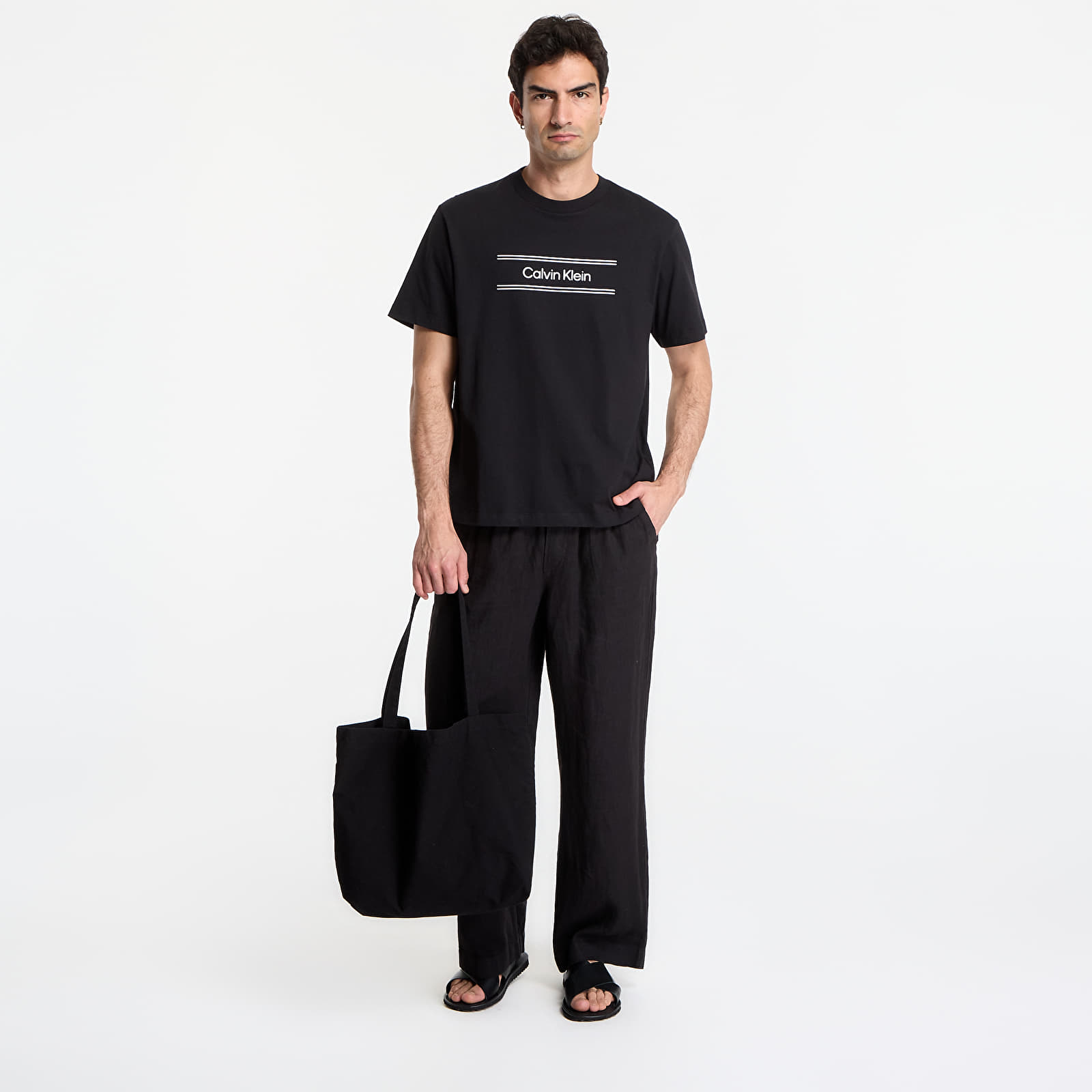 T-shirts Calvin Klein Ss 20S Eu Spw Standard Graphic Tee Black