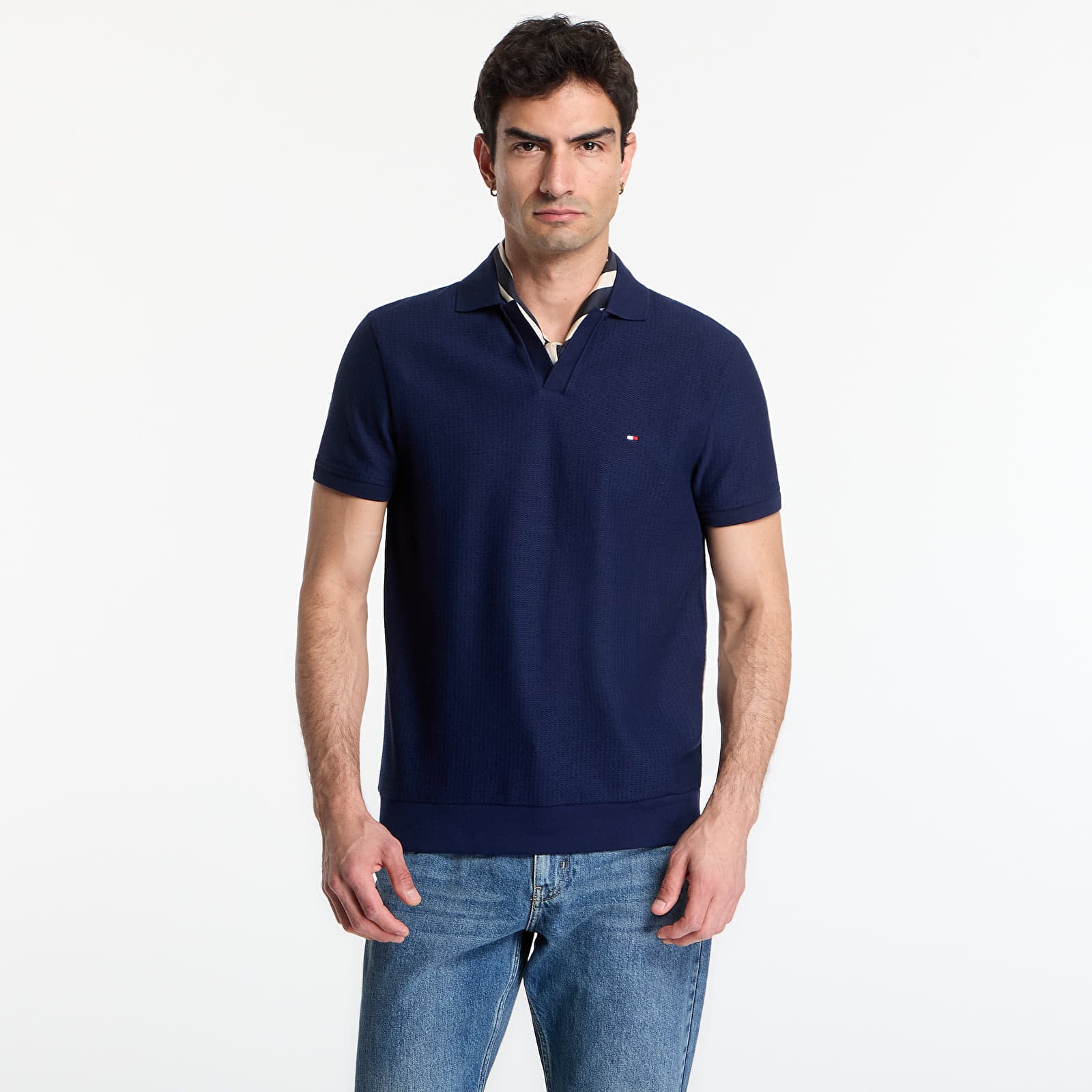 T-shirts Tommy Hilfiger Jonny Collar Texture Reg Polo Tee Carbon Navy