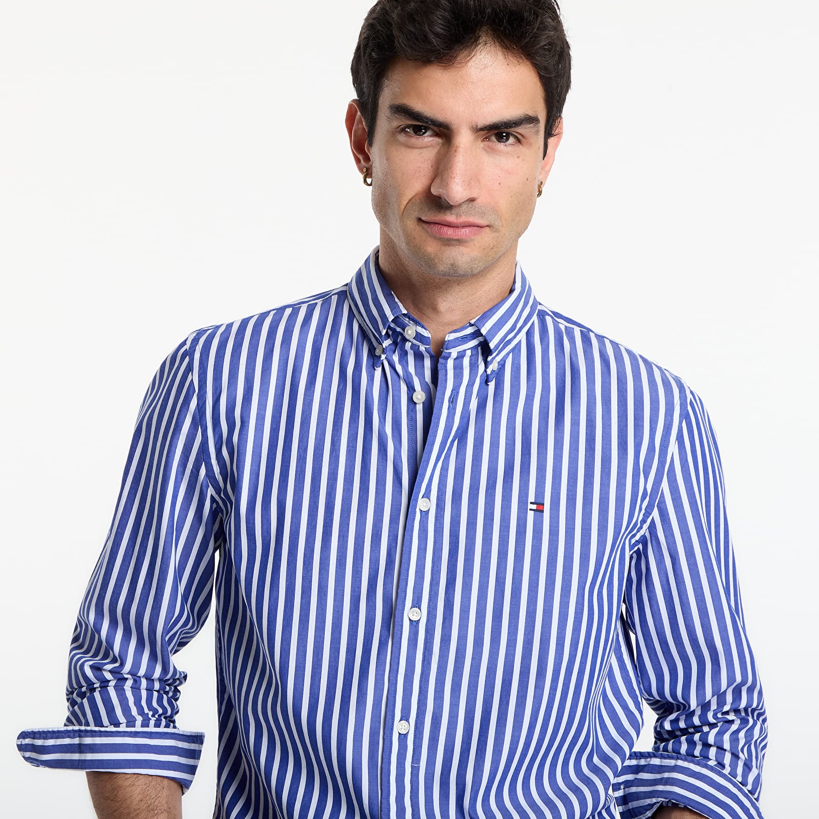 Särgid Tommy Hilfiger Flex Poplin Seasonal Stripe Shirt Wedge Blue / Stripe