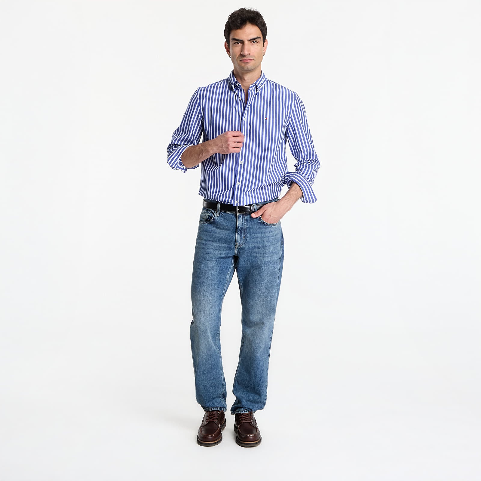 Särgid Tommy Hilfiger Flex Poplin Seasonal Stripe Shirt Wedge Blue / Stripe