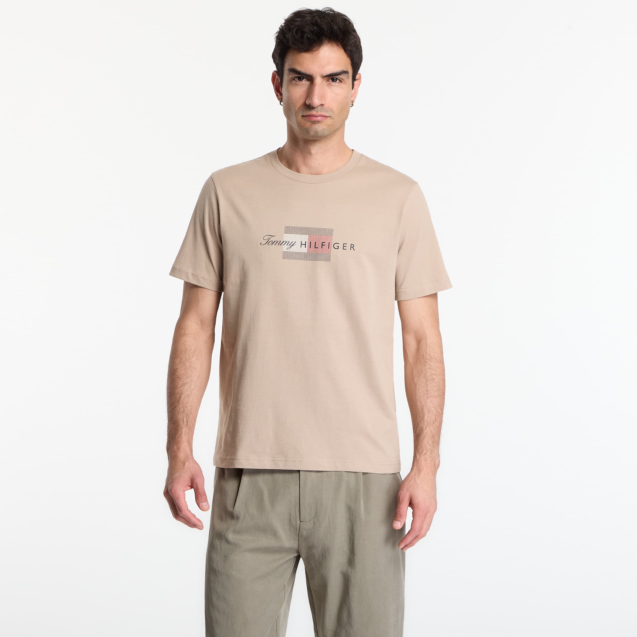 T-shirt Tommy Hilfiger Script Flag Regular Tee Batique Khaki L