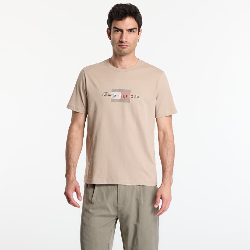 Tričko Tommy Hilfiger Script Flag Regular Tee Batique Khaki