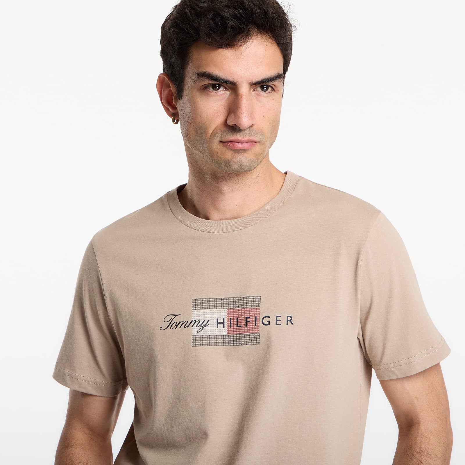 T-skjorter Tommy Hilfiger Script Flag Regular Tee Batique Khaki