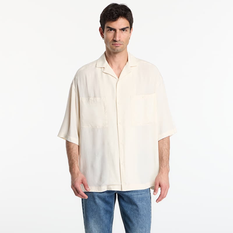 Skjorte Urban Classics Oversized Resort Shirt  White Sand