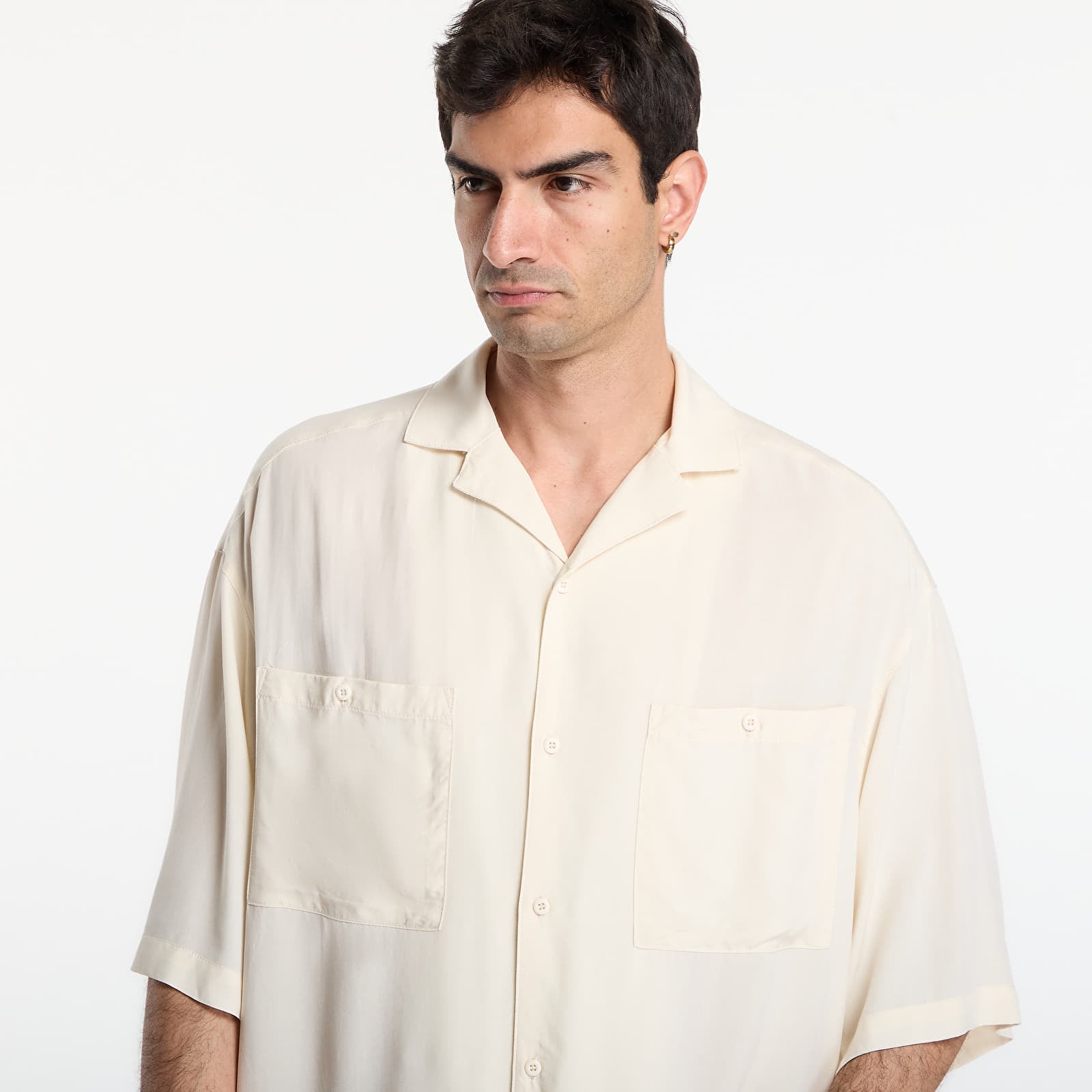 Koszule Urban Classics Oversized Resort Shirt  White Sand