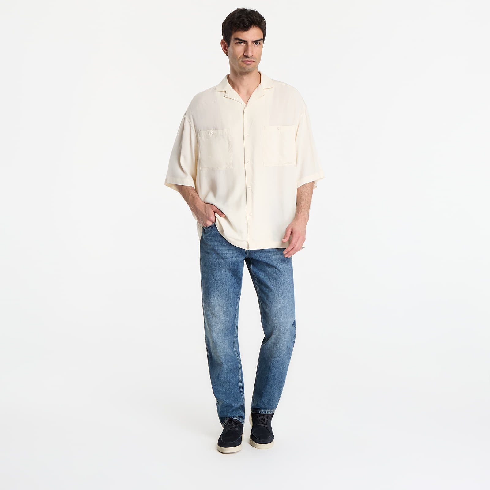 Koszule Urban Classics Oversized Resort Shirt  White Sand