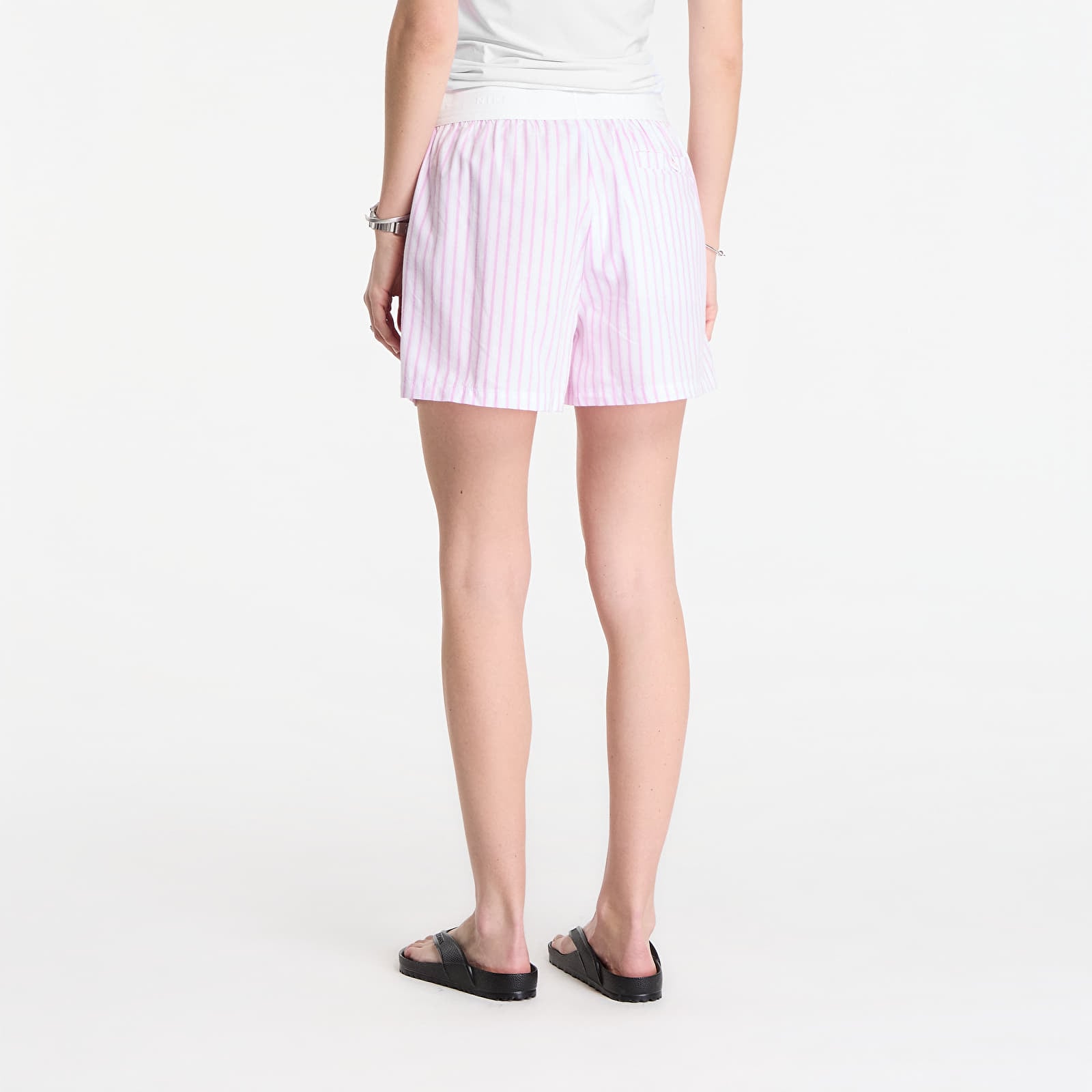 Pantaloni scurți pentru femei Nike Sportswear Chill Poplin Women's Loose Stripe Shorts Lt Magenta/ Pink Foam/ Summit White