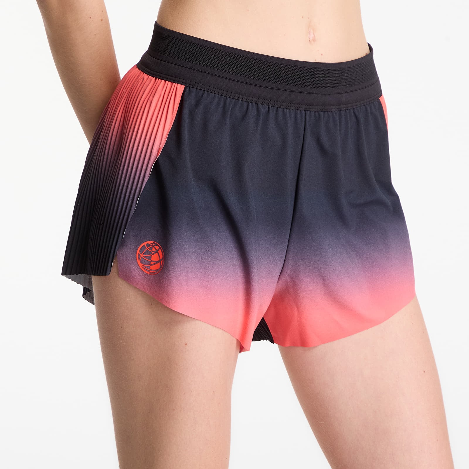 Ženske kratke hlače Nike AeroSwift Women's Dri-FIT ADV 3" Brief-Lined Running Shorts Black/ Bright Crimson/ Metallic Silver