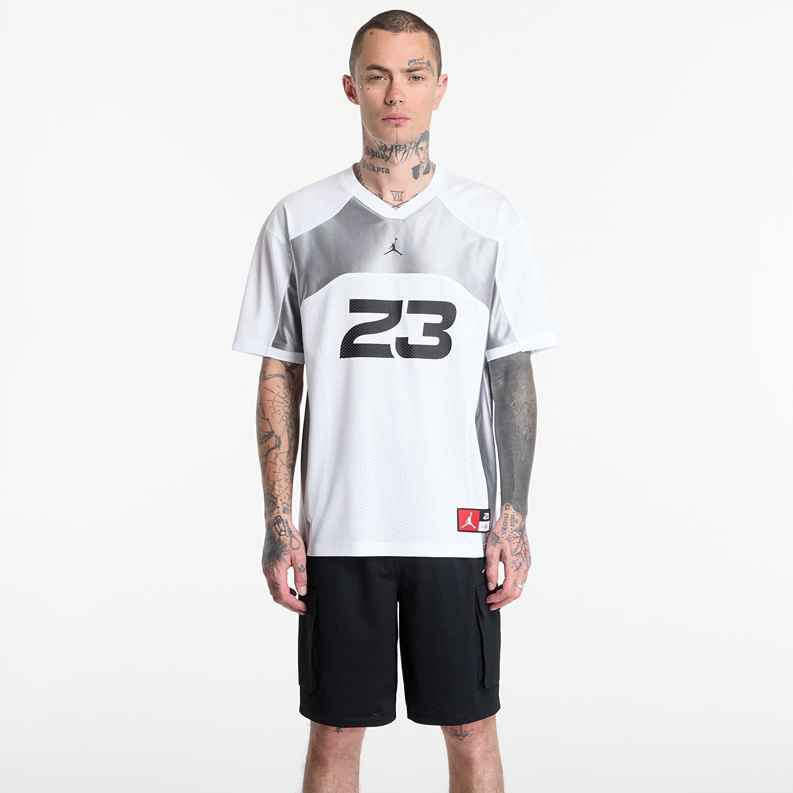 Pánské dresy Jordan Flight Men's Jersey Top White/ Lt Smoke Grey/ Black