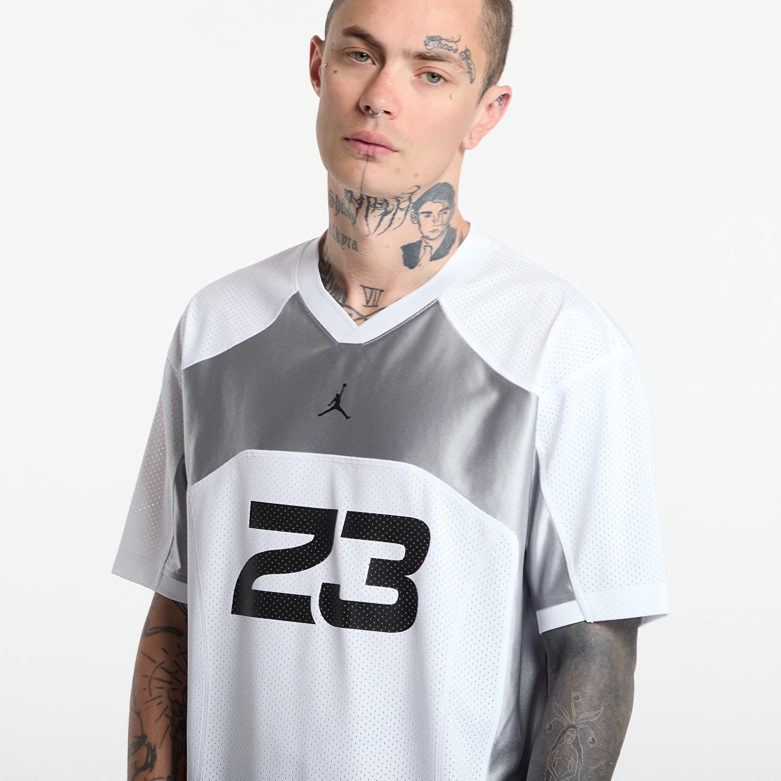 Pánské dresy Jordan Flight Men's Jersey Top White/ Lt Smoke Grey/ Black
