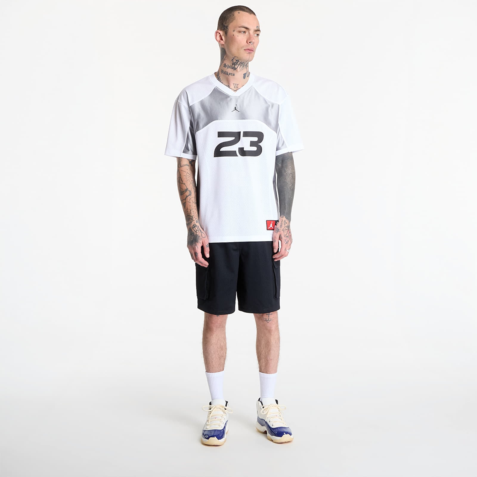 Pánské dresy Jordan Flight Men's Jersey Top White/ Lt Smoke Grey/ Black