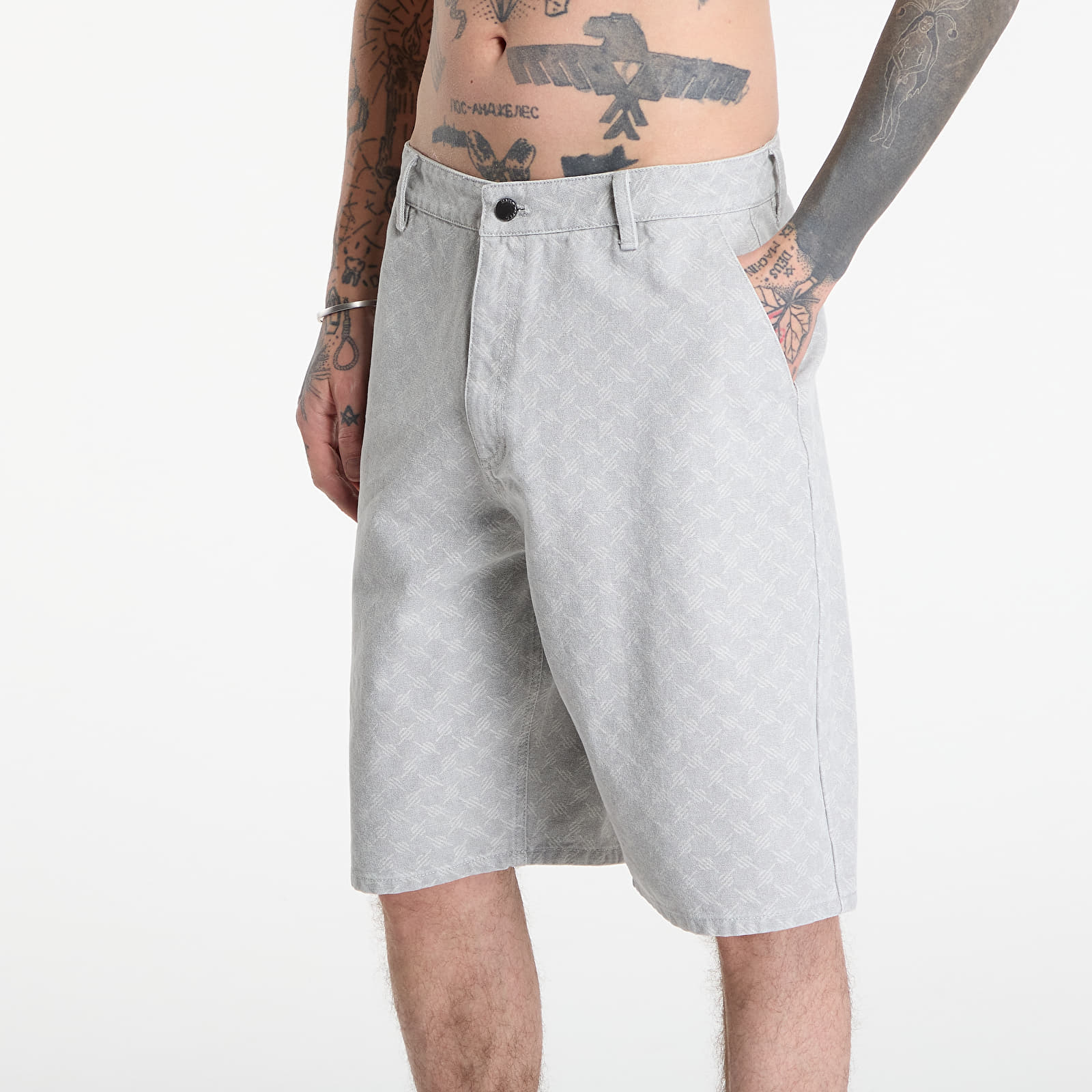 Pánské kraťasy Daily Paper Washed Monogram Woven Shorts Grey
