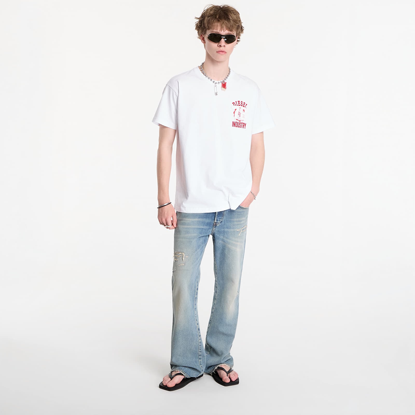 Miesten T-paidat Diesel T-Norm-V14 T-Shirt White