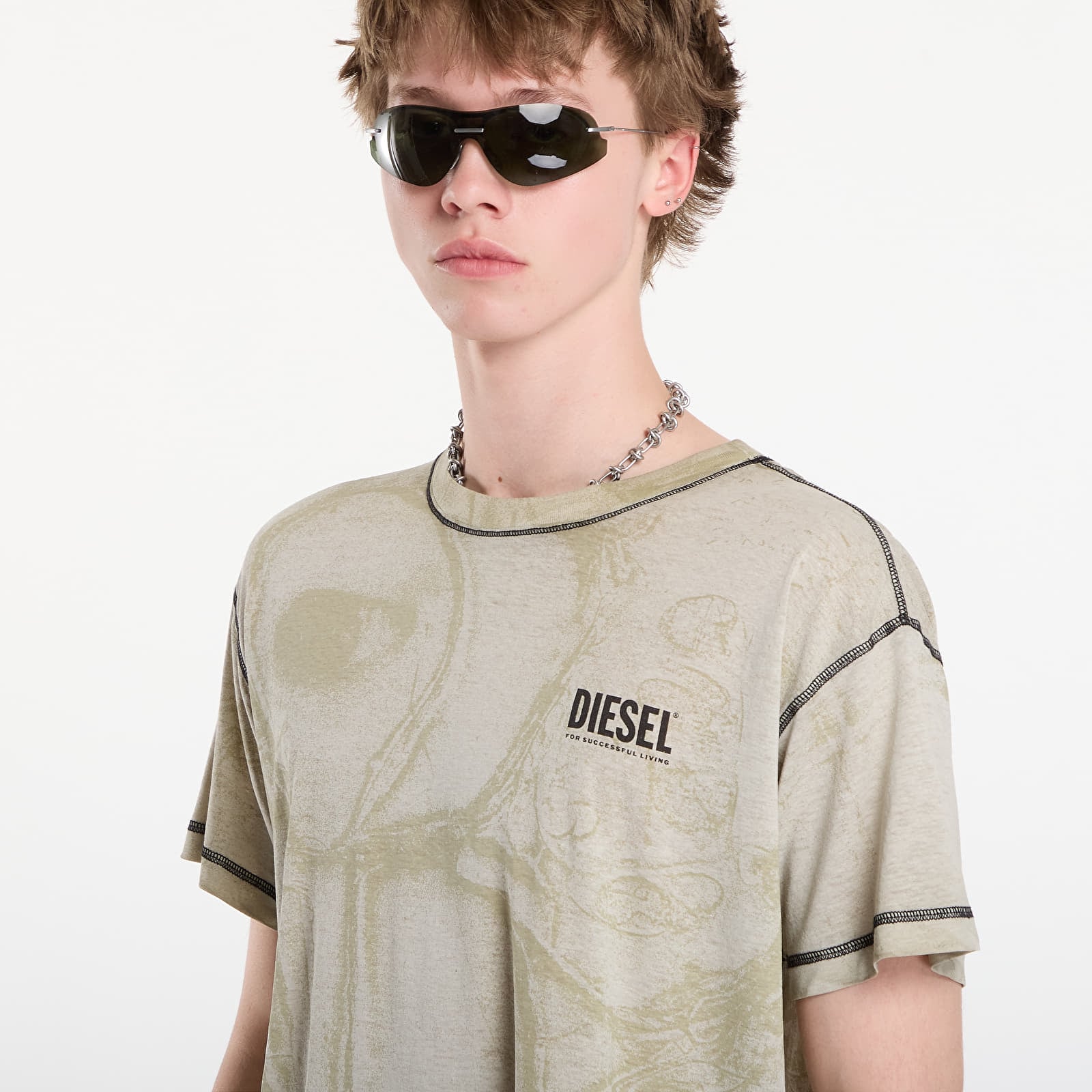 Miesten T-paidat Diesel T-Norm-V15 T-Shirt Light Grey