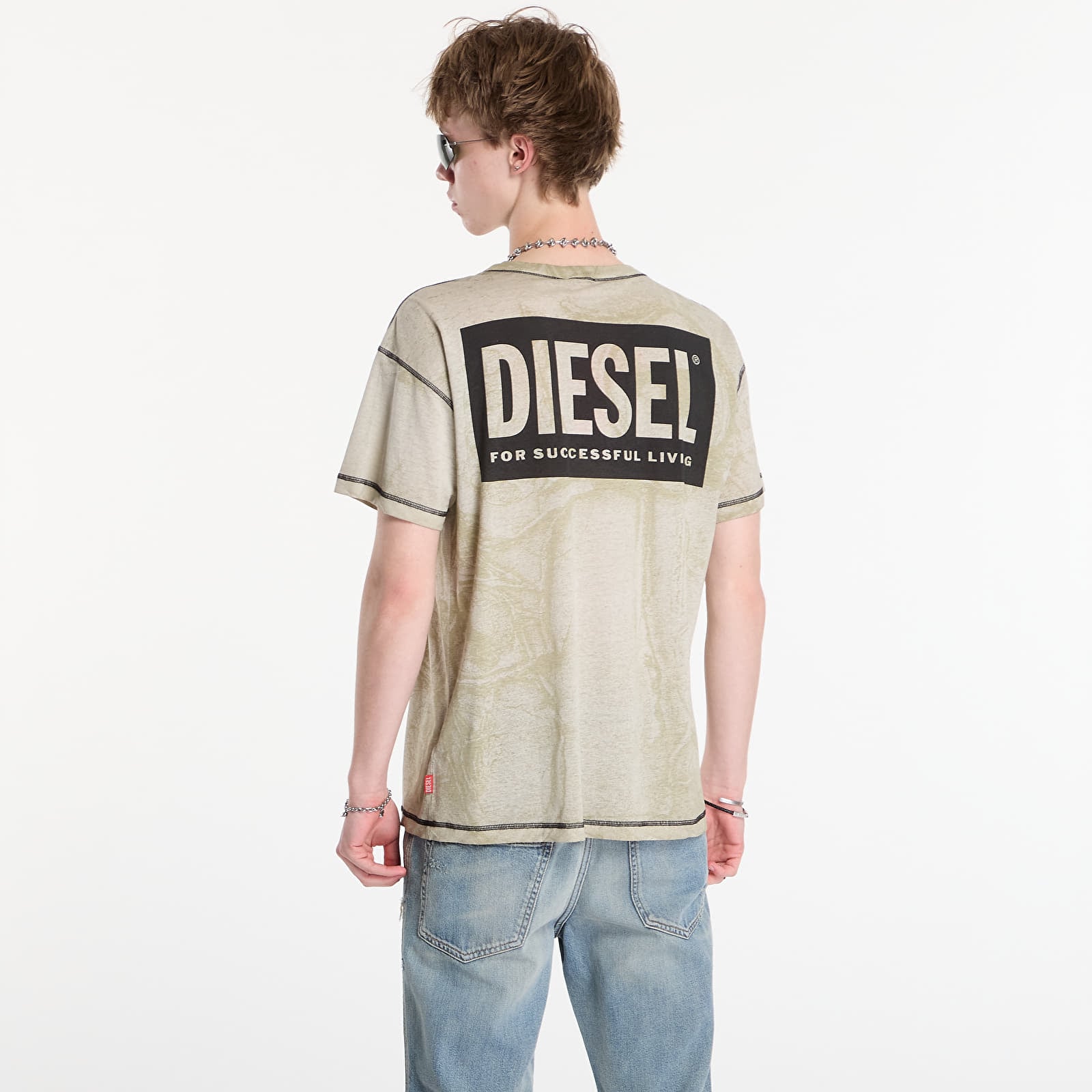 Miesten T-paidat Diesel T-Norm-V15 T-Shirt Light Grey