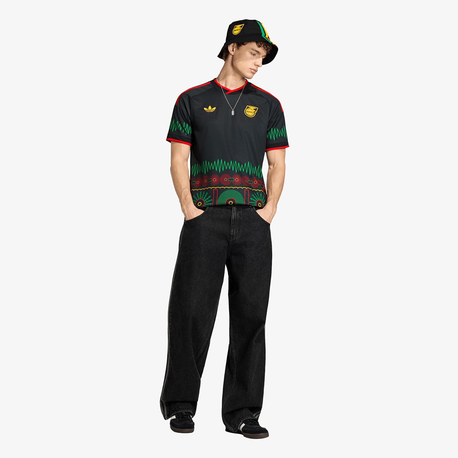 Miesten pelipaidat adidas Jamaica 26 X Bob Marley Away Jersey Black
