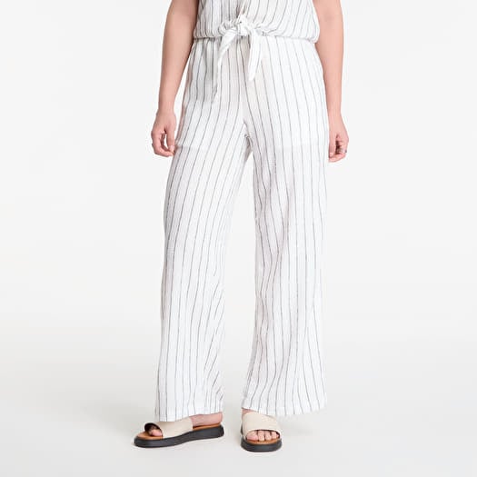 Urban Classics Ladies Structured Striped Relaxed Fit Pants  Off White/ Black