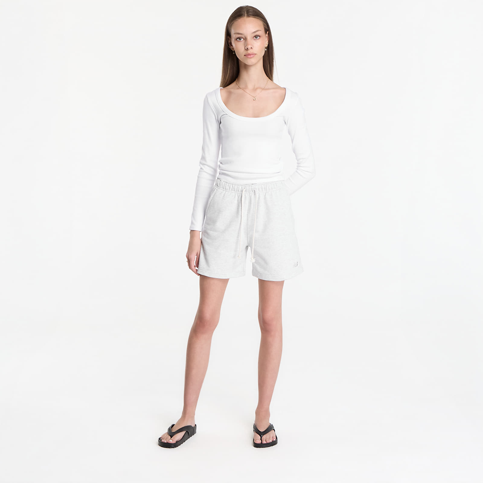 Pantaloni scurți pentru femei New Balance Athletics French Terry Short Ash Heather