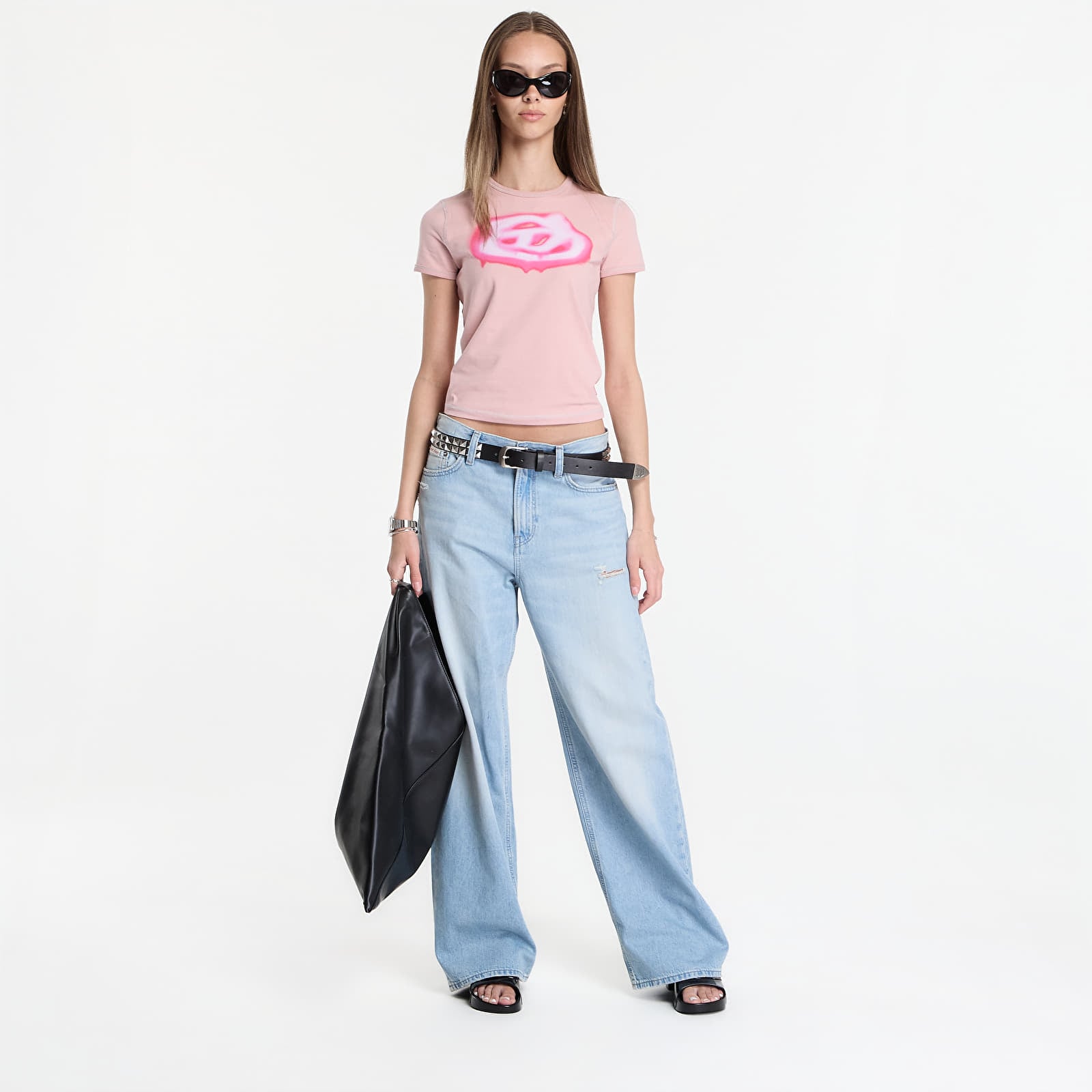 Women's T-shirts Diesel T-Uncuties-Long-S3 T-Shirt Pale Mauve