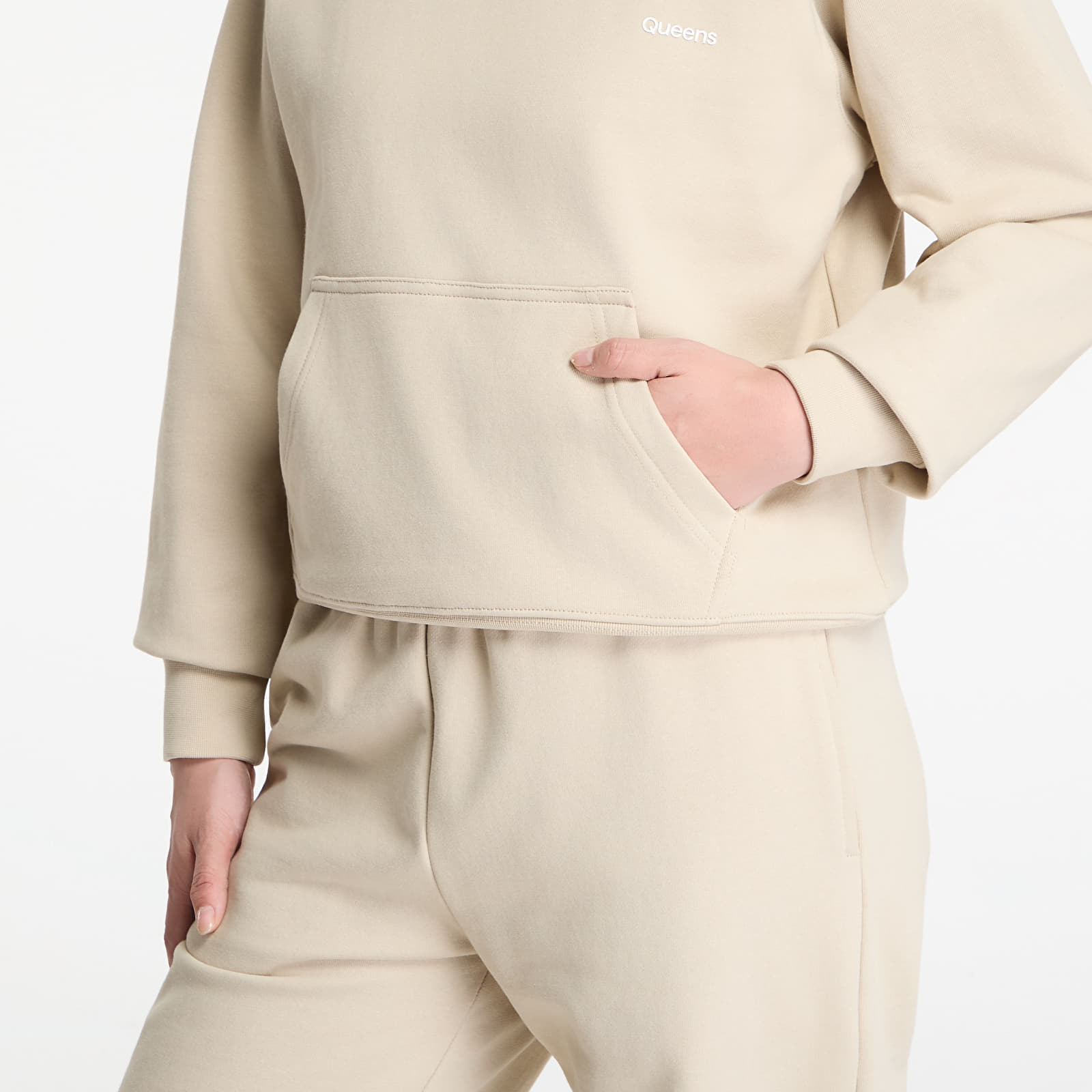 Bluzy Queens Women's Sweats Essential Hoodie Sand