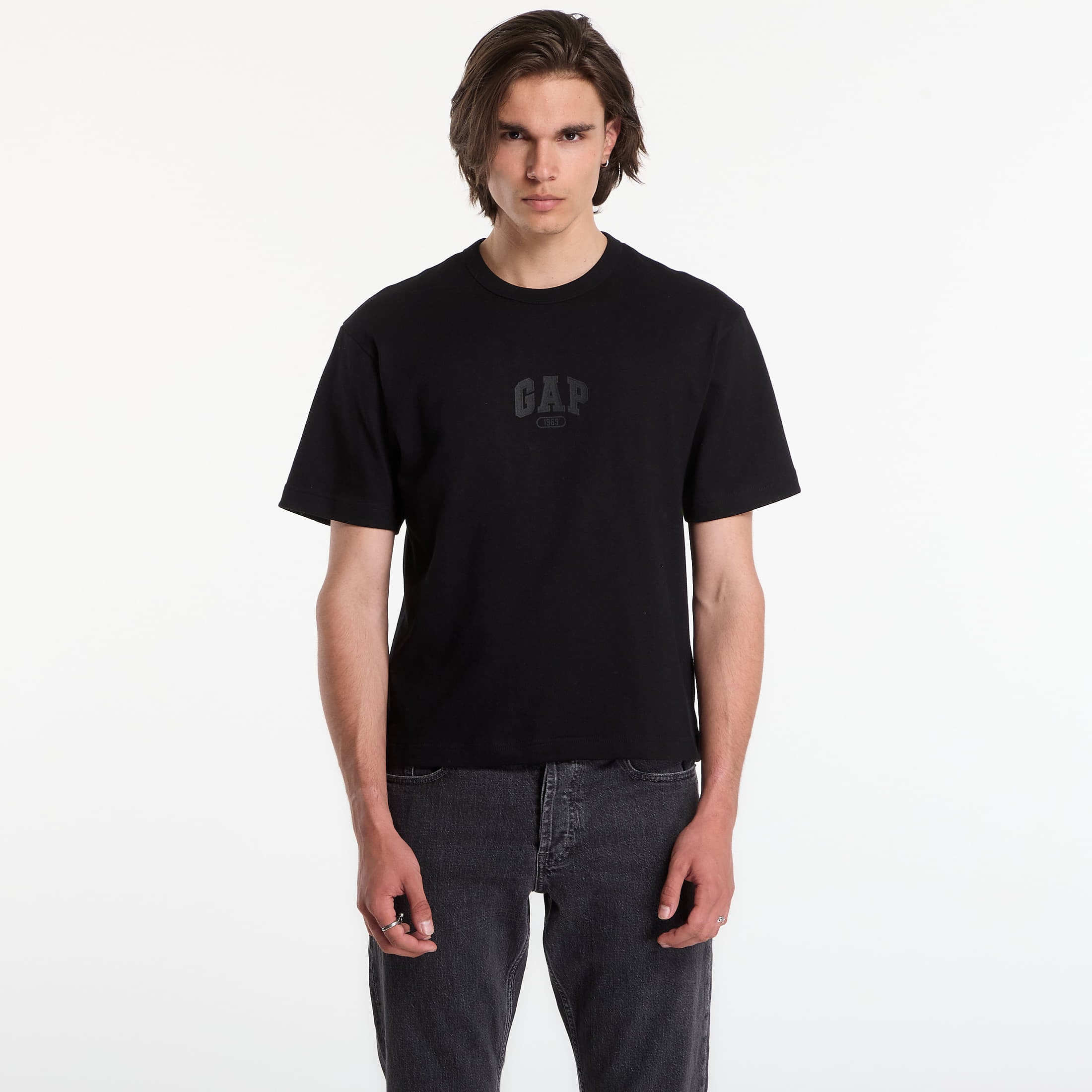 T-shirt GAP Intl Hvy Crop Logo T Black M
