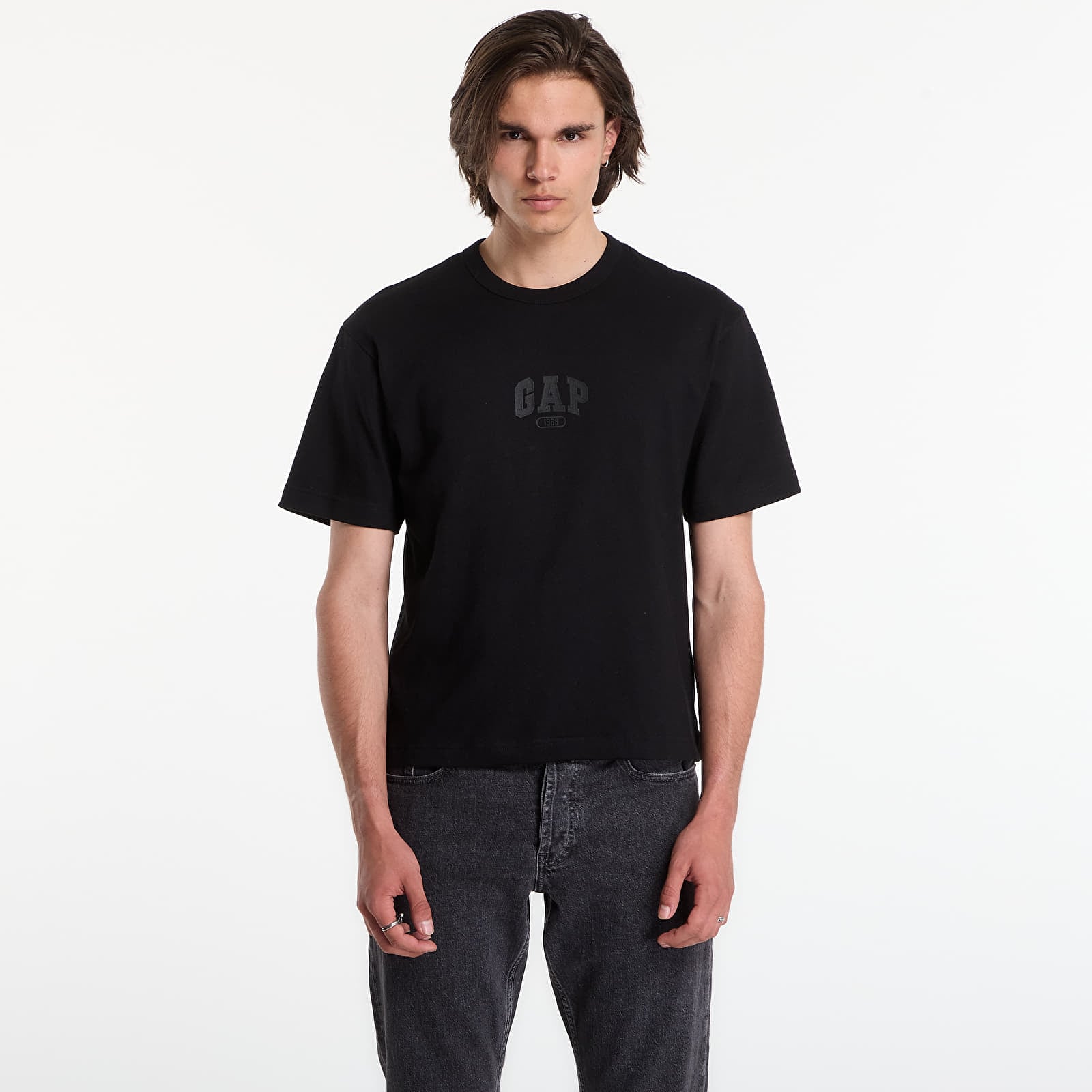 T-shirts GAP Intl Hvy Crop Logo T Black