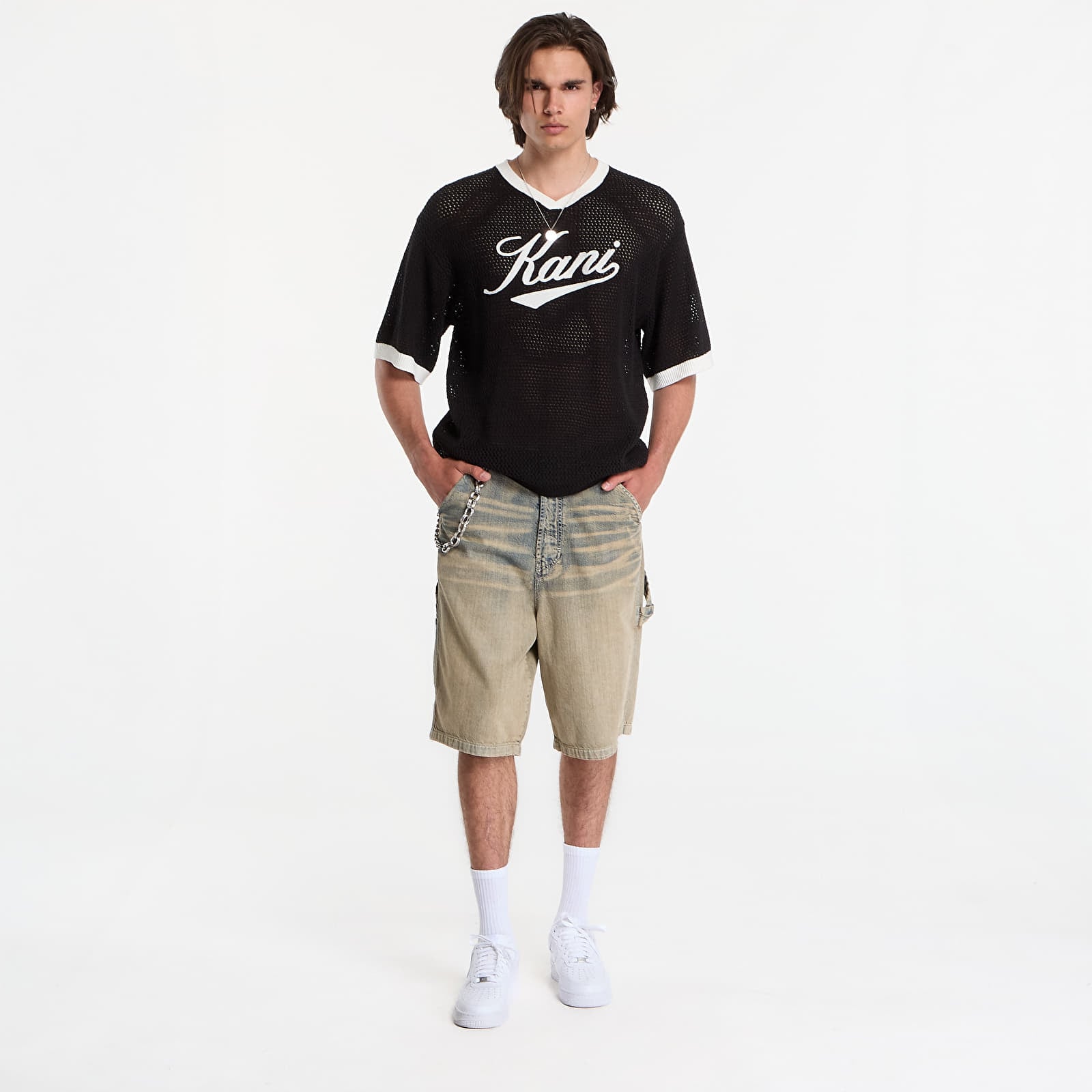 T-shirts Karl Kani Cursive Varsity Crochet Boxy T-Shirt Black