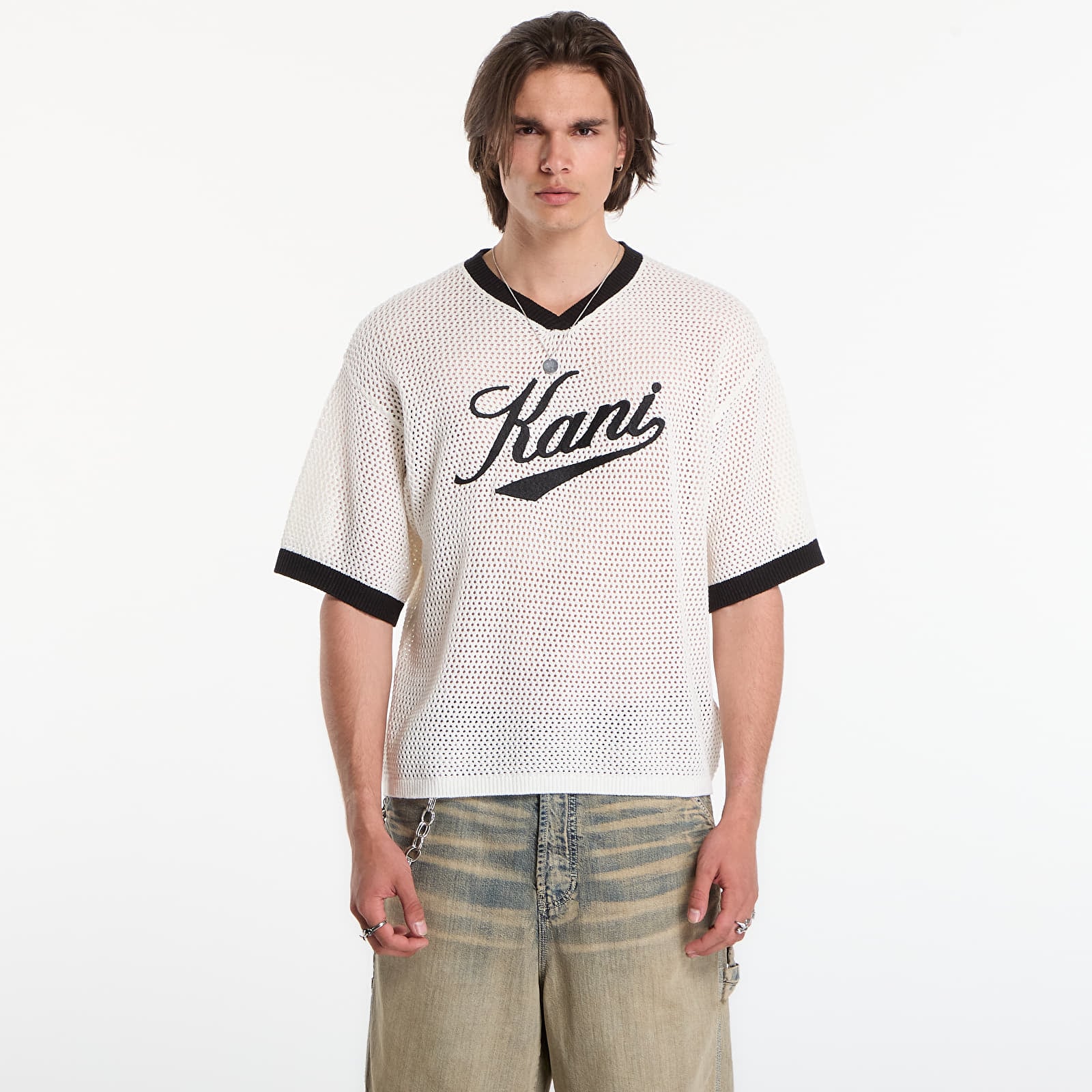 T-shirts Karl Kani Cursive Varsity Crochet Boxy T-Shirt White