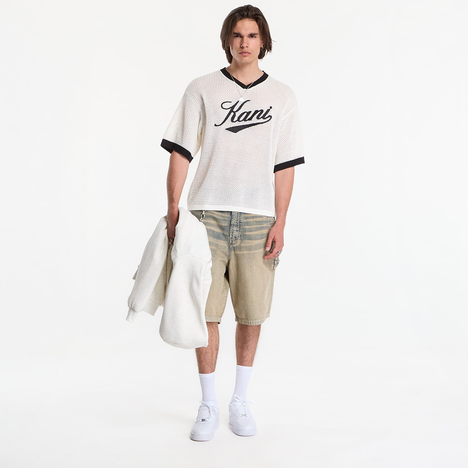 T-shirts Karl Kani Cursive Varsity Crochet Boxy T-Shirt White