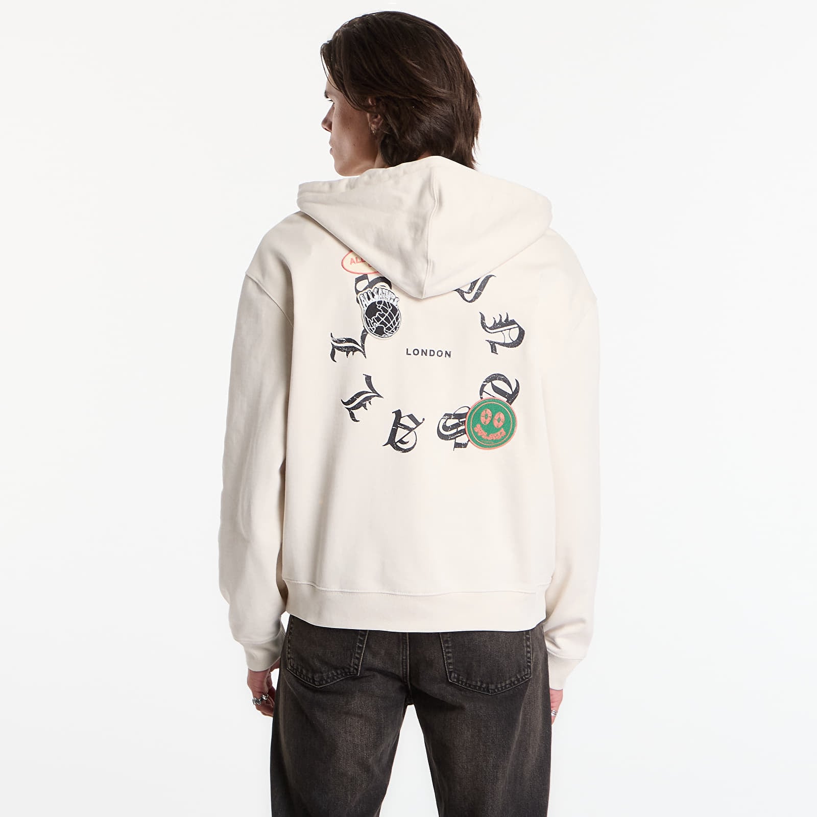 Sweatshirts AllSaints Patcher Zip Through Sweatshirt Dusk White