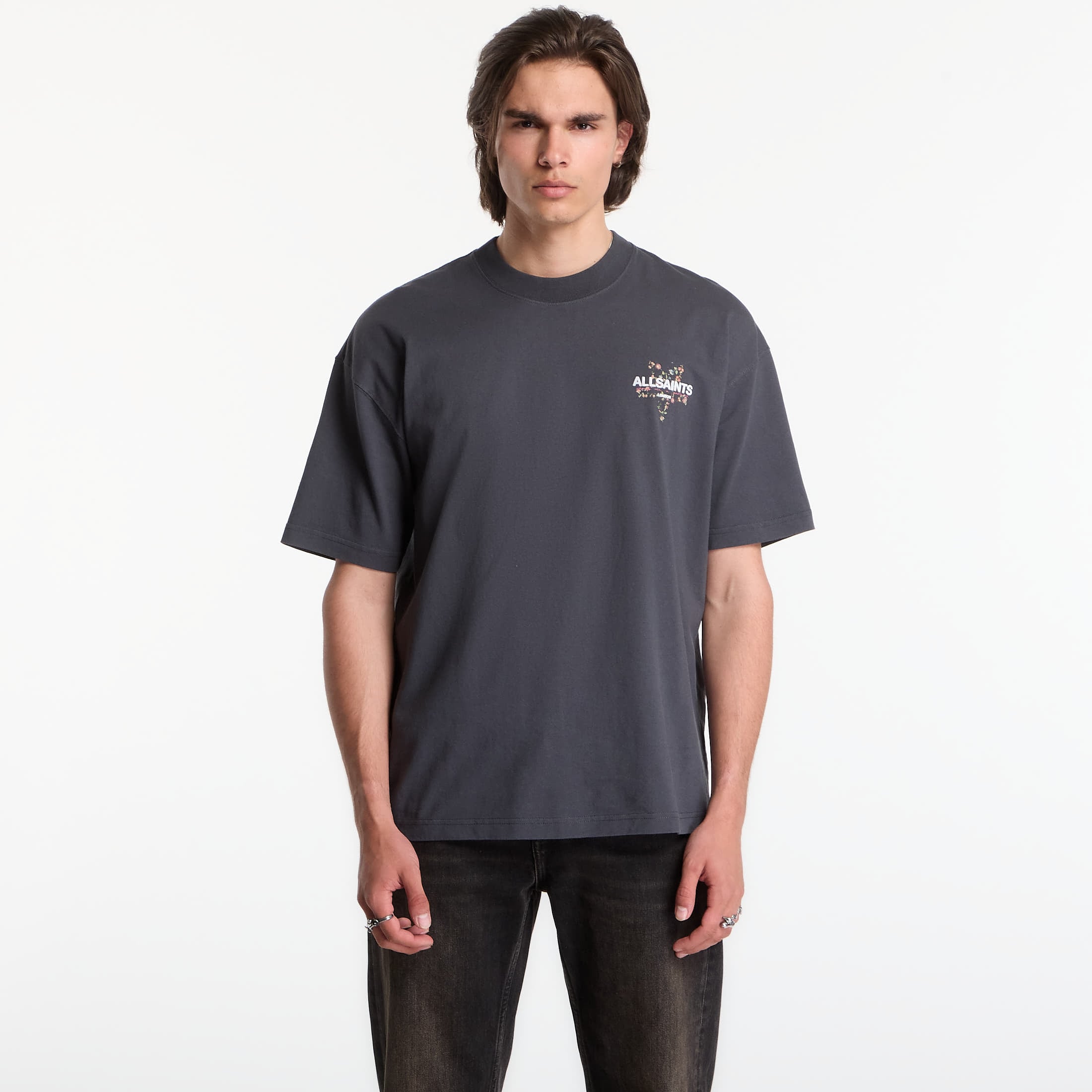T-shirt AllSaints Pentacle Ss Crew Graphic T-Shirt Washed Black M