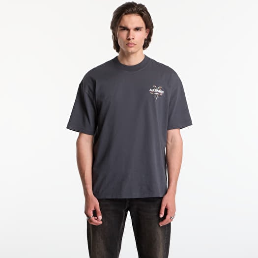 AllSaints Pentacle Ss Crew Graphic T-Shirt Washed Black