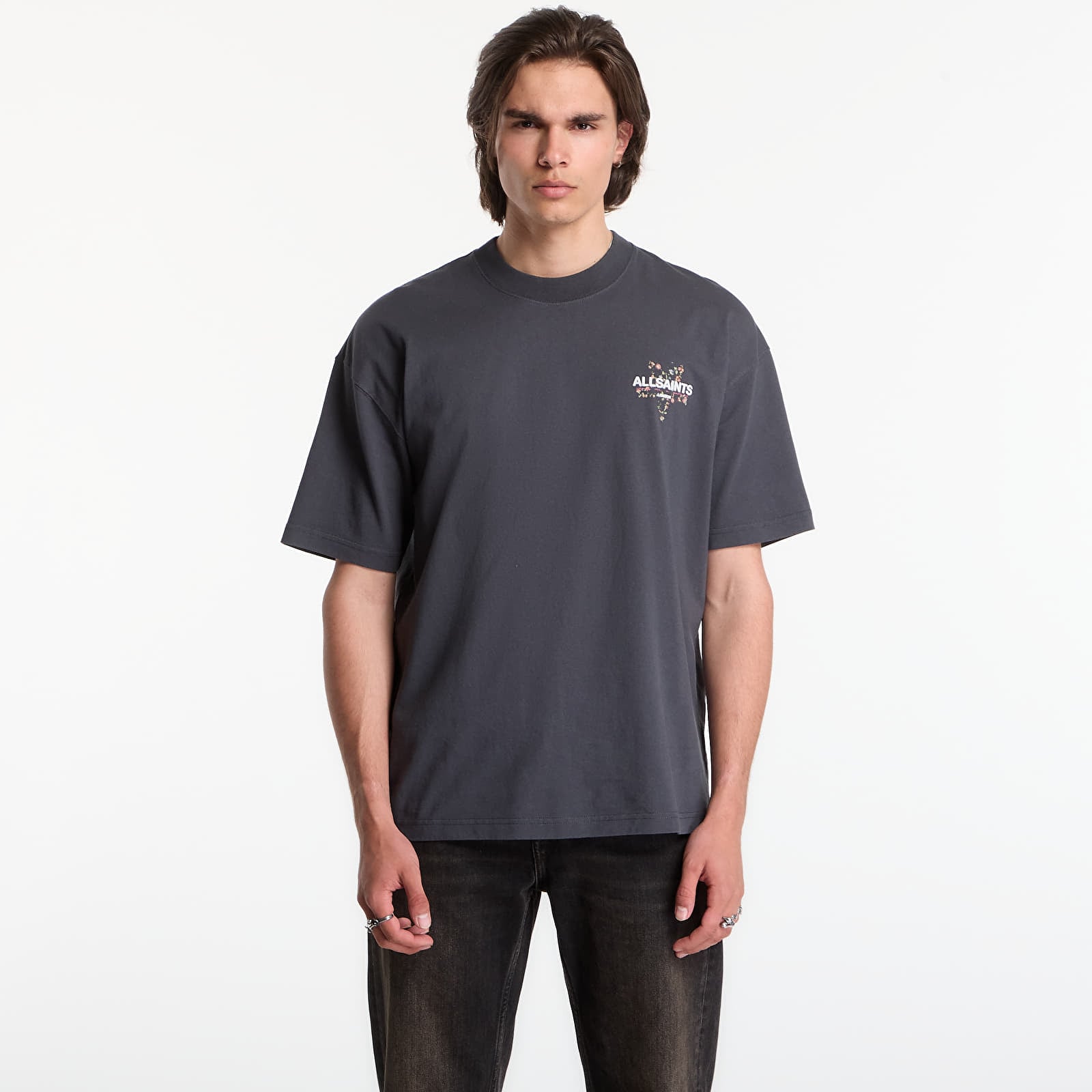 Majice i košulje AllSaints Pentacle Ss Crew Graphic T-Shirt Washed Black