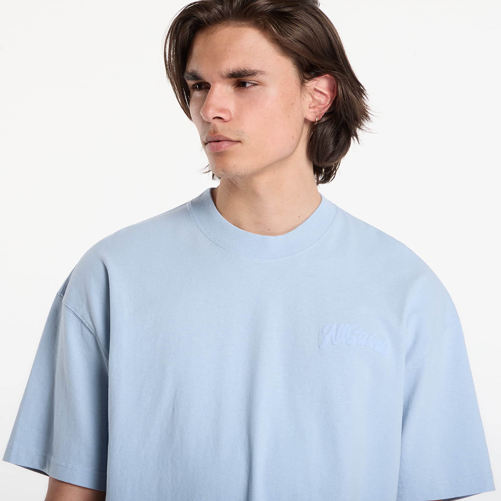 Tricouri  AllSaints Odyssey Ss Crew Graphic T-Shirt Salton Blue