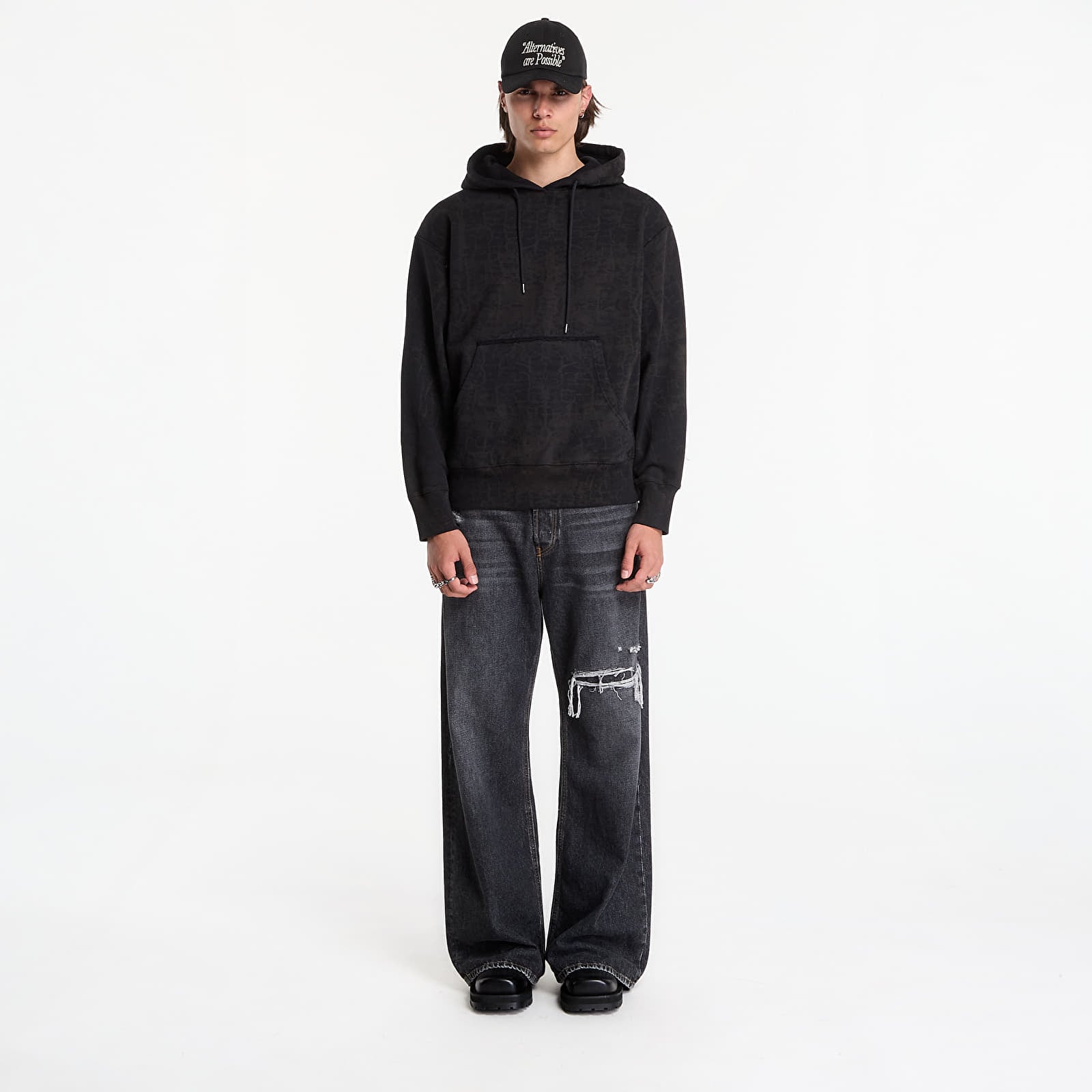 Mikiny Études Studio Relax Hoodie Options Crackled Black