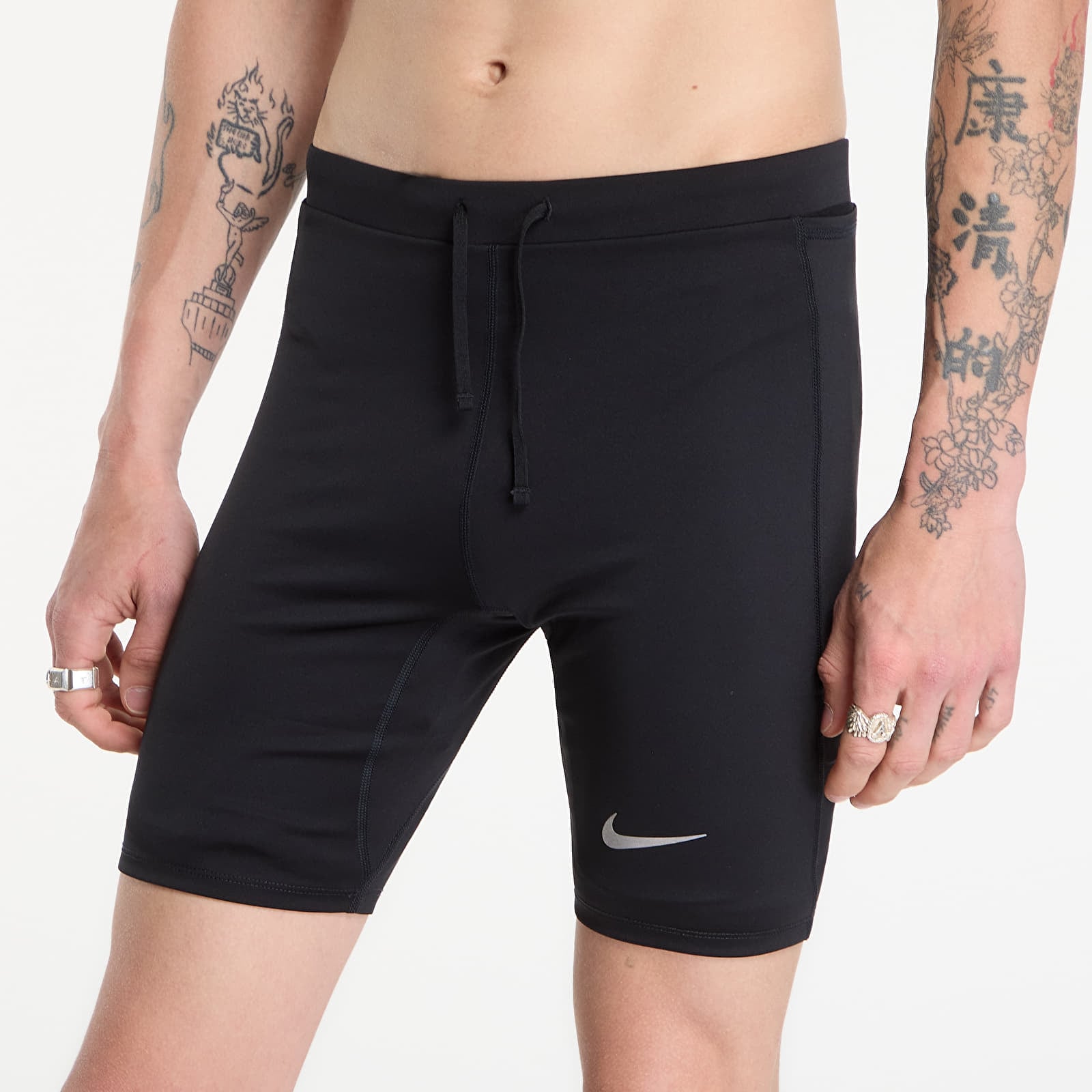 Moške kratke hlače Nike Fast Men's Dri-FIT Brief-Lined Running 1/2-Length Tights Black/ Reflective Silv