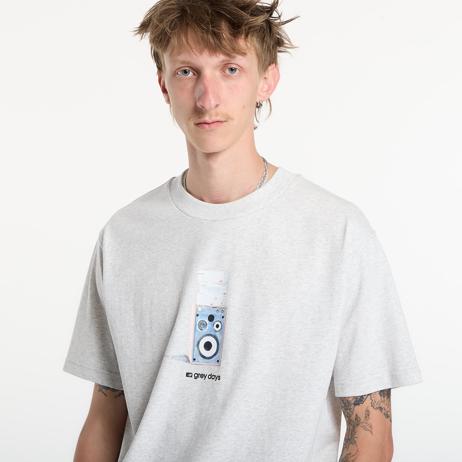 T-Shirts Männer New Balance Grey Days Speaker T-Shirt Ash Heather