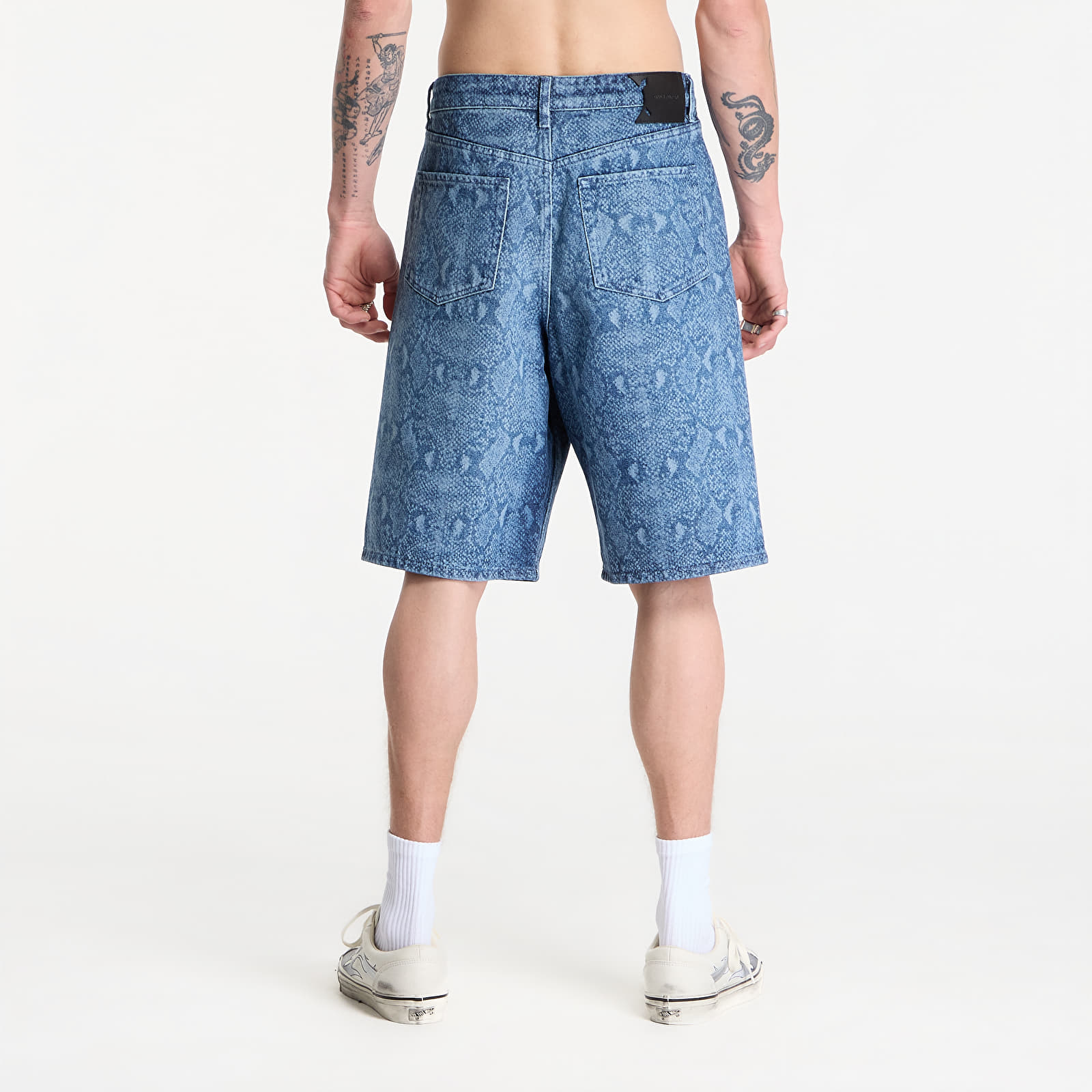 Men's shorts Daily Paper Snake Laser Denim Shorts Blue